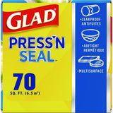 Glad Press'n Seal Food Plastic Wrap, 70 Square Foot Roll, 12 Rolls/Carton (70441)