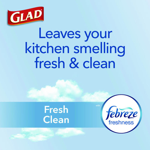 Glad ForceFlex Kitchen Drawstring Trash Bags, 13 gal, Fresh Clean Scent, 24" x 27.38", White, 80/Box (78899BX)