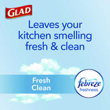 Glad ForceFlex Kitchen Drawstring Trash Bags, 13 gal, Fresh Clean Scent, 24" x 27.38", White, 80/Box (78899BX)