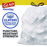 Glad ForceFlex Kitchen Drawstring Trash Bags, 13 gal, Lavender Breeze Scent, 24" x 27.38", White, 80 Bags/BX, 3 BX/CT (78902)