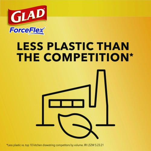 Glad ForceFlex Kitchen Drawstring Trash Bags, 13 gal, Lavender Breeze Scent, 24" x 27.38", White, 80 Bags/BX, 3 BX/CT (78902)