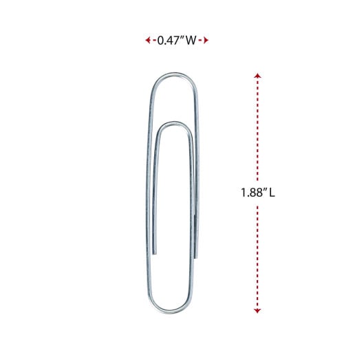 Universal Paper Clips, Jumbo, Smooth, Silver, 100 Clips/Box, 10 Boxes/Pack (UNV72220)