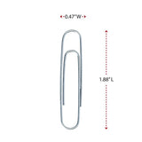 Universal Paper Clips, Jumbo, Smooth, Silver, 100 Clips/Box, 10 Boxes/Pack (UNV72220)