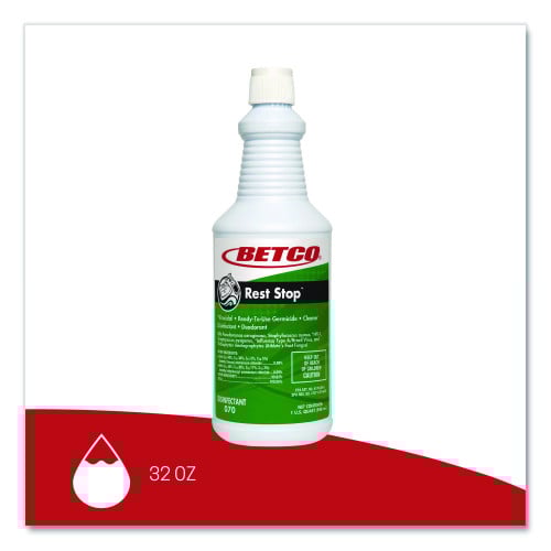 Betco Rest Stop Non-Acid Bowl and Restroom Cleaner, Floral Fresh Scent, 32 oz Bottle, 12/Carton (0701200)