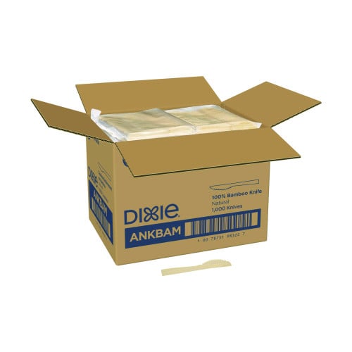 Dixie Bamboo Cutlery, Knife, Light Golden, 100/Pack, 10 Packs/Carton (ANKBAM)