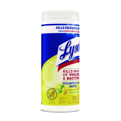 Lysol® Disinfecting Wipes, Lemon & Lime, 12 Canisters (81145CT)