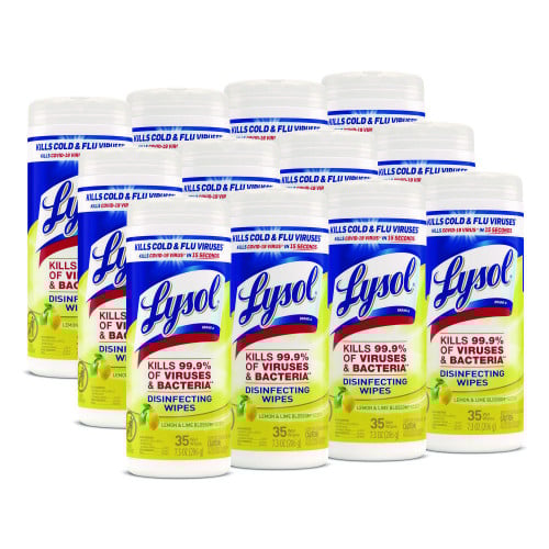 Lysol® Disinfecting Wipes, Lemon & Lime, 12 Canisters (81145CT)