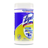 Lysol® Dual Action Disinfecting Wipes, 1-Ply, 75 Wipes per Canister, 6 Canisters (81700CT)