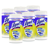 Lysol® Dual Action Disinfecting Wipes, 1-Ply, 75 Wipes per Canister, 6 Canisters (81700CT)