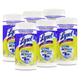 Lysol® Dual Action Disinfecting Wipes, 1-Ply, 75 Wipes per Canister, 6 Canisters (81700CT)