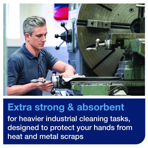 Tork Industrial Heavy-Duty Cleaning Cloth, 1-Ply, 13.97 x, 4.25, Unscented, White, 60 Cloths, 4/Carton (570481)