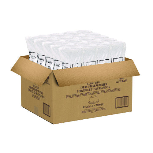 Dart Dome-Top Sundae/Cold Cup Lids, Fits 12 oz to 24 oz Cups, Clear, 1,000/Carton (16LCDHX)