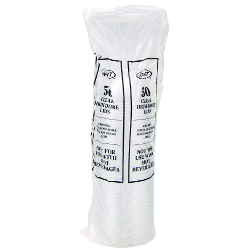 Dart Dome-Top Sundae/Cold Cup Lids, Fits 12 oz to 24 oz Cups, Clear, 1,000/Carton (16LCDHX)