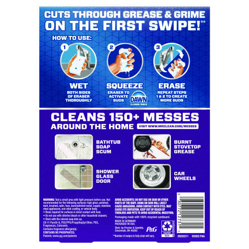 Mr. Clean Magic Eraser, Ultra Foamy, 4.6" x 2.3", 0.7" Thick, White, 5/Pack, 4 Packs/Carton (12731)