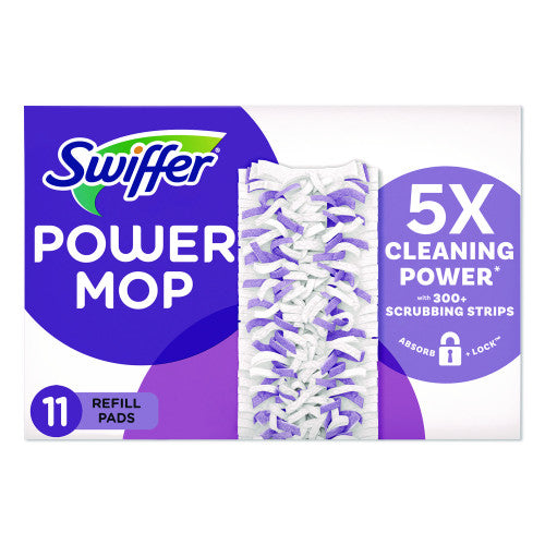 Swiffer PowerMop Mopping Pads, 15.4 x 5.3, White/Purple. 11/Pack (12868PK)