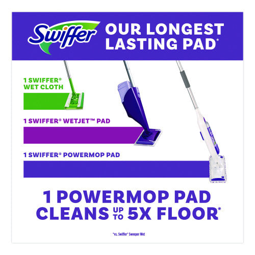 Swiffer PowerMop Mopping Pads, 15.4 x 5.3, White/Purple. 11/Pack (12868PK)