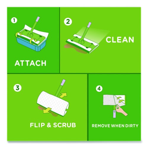 Swiffer Sweeper TRAP + LOCK Wet Mop Cloth, 8 x 10, White, Lavender Scent, 24/Pack (15846)