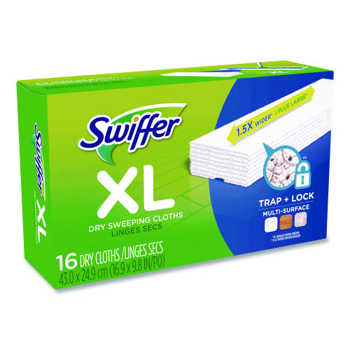 Swiffer Sweeper XL Dry Refill Cloths, 16.9 x 9.8, White, 16/Box (33903)