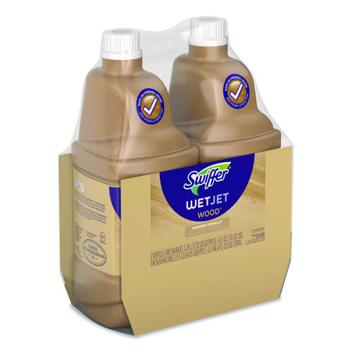 Swiffer WetJet System Wood Cleaning Solution Refill, Woodsy Scent, 42.2 oz Bottle, 2/Pack (99925)