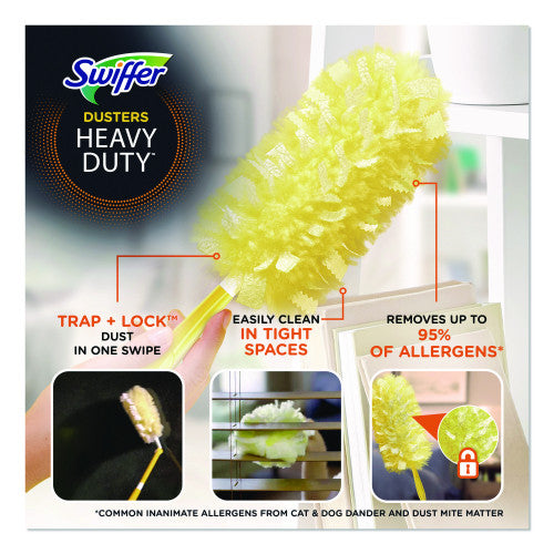 Swiffer Heavy Duty Dusters Refill, Trap + Lock Fiber, Yellow, 11/Box (99035BX)