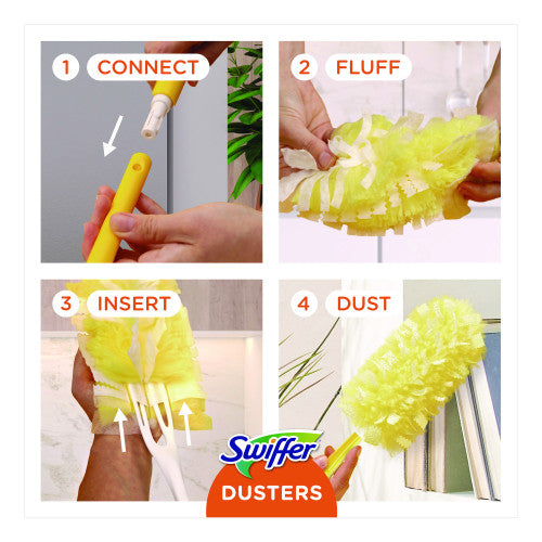 Swiffer Heavy Duty Dusters Refill, Trap + Lock Fiber, Yellow, 11/Box (99035BX)
