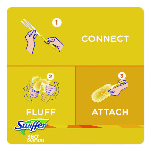 Swiffer Heavy Duty Dusters Refill, Trap + Lock Fiber, Yellow, 11/Box (99035BX)