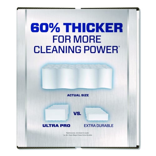 Mr. Clean Magic Eraser Ultra Pro Multi-Purpose Cleaner, 4.72 x 1.38 x 2.56 Thick, White, 26/Carton (17406)