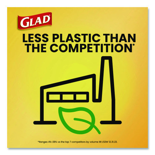 Glad Large Quick-Tie Trash Bags, Tie-Flap, 30 gal, 0.81 mil, 30 x 33, Black, 10 Bags/Box, 12 Boxes/Carton (00079CT)
