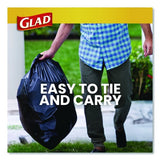 Glad Large Quick-Tie Trash Bags, Tie-Flap, 30 gal, 0.81 mil, 30 x 33, Black, 10 Bags/Box, 12 Boxes/Carton (00079CT)