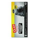 Glad Large Quick-Tie Trash Bags, Tie-Flap, 30 gal, 0.81 mil, 30 x 33, Black, 10 Bags/Box, 12 Boxes/Carton (00079CT)