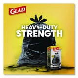 Glad Large Quick-Tie Trash Bags, Tie-Flap, 30 gal, 0.81 mil, 30 x 33, Black, 10 Bags/Box, 12 Boxes/Carton (00079CT)