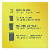 Glad ForceFlex Tall Kitchen Drawstring Trash Bags, Drawstring, 13 gal, Fresh Clean Scent, 10.19 x 9.81, Gray, 110/Roll, 3/Carton (78563CT)