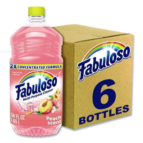 Fabuloso Multi-Use Cleaner, Peach Scent, 56 oz Bottle, 6/Carton (61046751)
