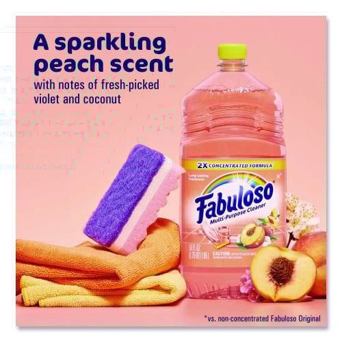 Fabuloso Multi-Use Cleaner, Peach Scent, 56 oz Bottle, 6/Carton (61046751)
