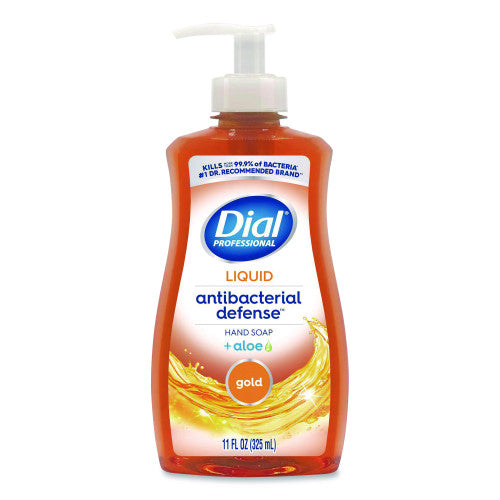 Dial Antibacterial Defense Gold Hand Soap + Aloe, Original, 11 oz Pump Bottle, 12/Carton (35470)