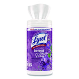 LYSOL Brand Disinfecting Wipes, 1-Ply, 7 x 7.25, Lavender and Cotton Blossom, White, 80 Wipes/Canister, 6 Canisters/Carton (56264CT)