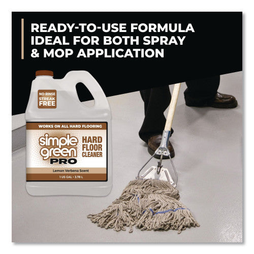 simple green Pro Hard Floor Cleaner, Lemon Verbena, 1 gal Bottle, 4/Carton (0505128)