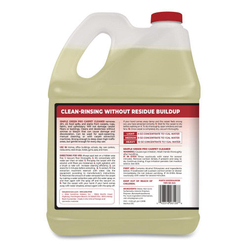 simple green Pro Carpet Cleaner, Unscented, 1 gal Bottle, 4/Carton (0506128)