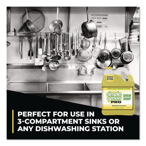 simple green Pro Dish Soap, Sparkling Citrus Scent, 1 gal Bottle, 4/Carton (4101128)