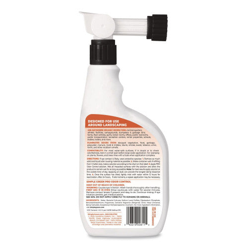 simple green Pro Odor Control, Herbal, 32 oz Hose-End Spray Bottle, 6/Carton (0705032)