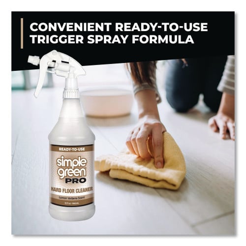 simple green Pro Hard Floor Cleaner, Lemon Verbena Scent; 32 oz Spray Bottle, 12/Carton (0505032)