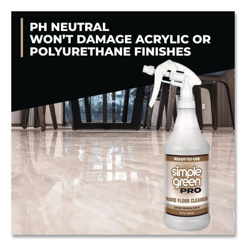 simple green Pro Hard Floor Cleaner, Lemon Verbena Scent; 32 oz Spray Bottle, 12/Carton (0505032)