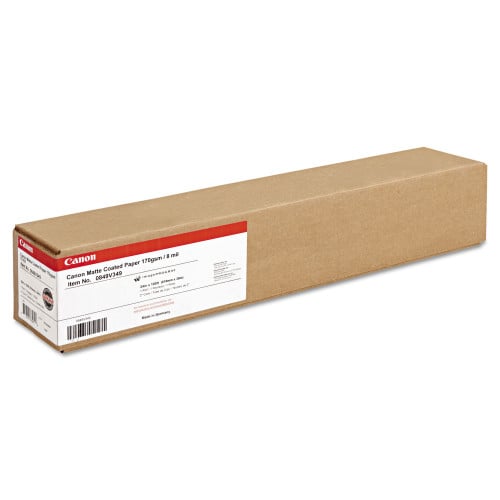 Canon Matte Coated Paper Roll, 2" Core, 8 mil, 24" x 100 ft, Matte White (0849V349)