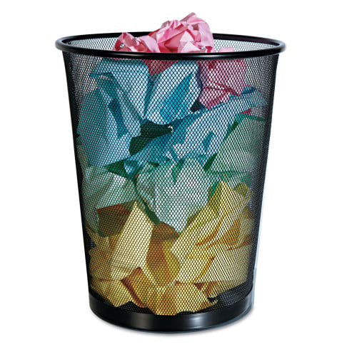 Universal Mesh Wastebasket, 18 qt, Steel Mesh, Black (UNV20008)