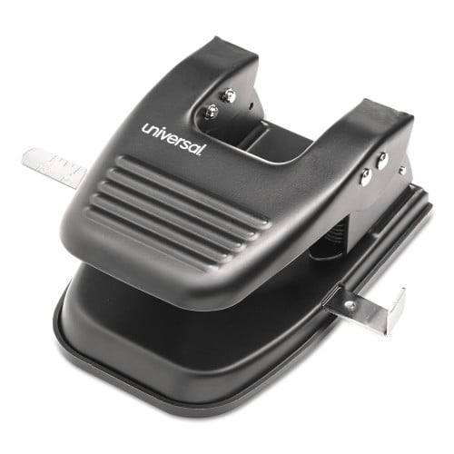 Universal 30-Sheet Two-Hole Punch, 9/32" Holes, Black (UNV74222)