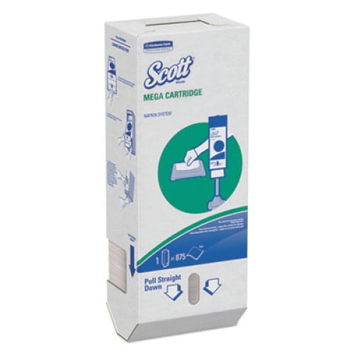 Scott MegaCartridge Napkins, 1-Ply, 8 2/5 x 6 1/2, White, 875/Pack, 6 Packs/Carton