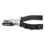 Universal Eight-Sheet Handheld One-Hole Punch, 1/4" Holes, Metal with Rubber Grip, Black (UNV74321)