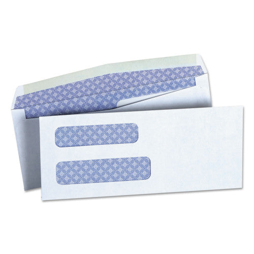 Universal Double Window Business Envelope, #8 5/8, Commercial Flap, Gummed Closure, 3.63 x 8.63, White, 500/Box (UNV36300)