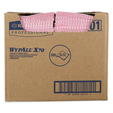 WypAll X70 Wipers, 1-Ply, 12.5 x 23.2, Red, 300/Carton (06354)
