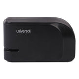 Universal Half-Strip Electric Stapler with Staple Channel Release Button, 20-Sheet Capacity, Black (UNV43120)